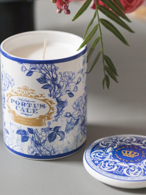 POrtus Cale Gold & Blue Creamic Aromatic Candle