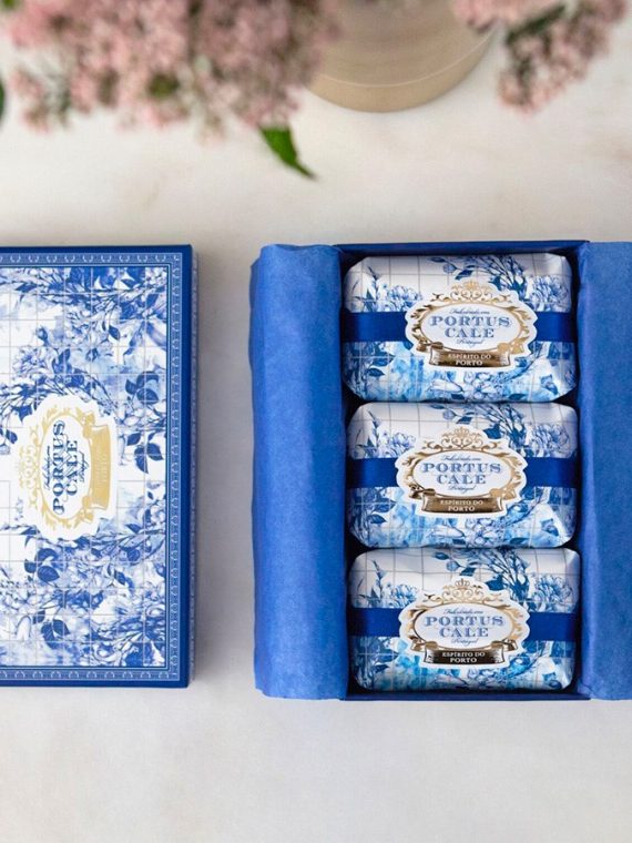 Portus Cale Gold & Blue Set Of 3 Soaps 150x3